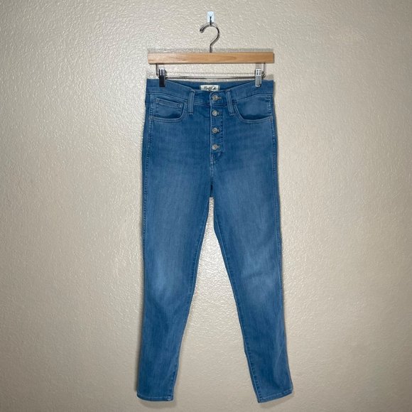 Madewell Womens Size T27 Tall Roadtripper Jeggings Berrington Wash Button Front - Picture 2 of 16